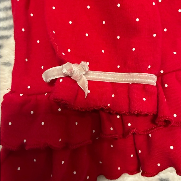 First Impressions Red Baby Dress with White Collar - Picture 3 of 5